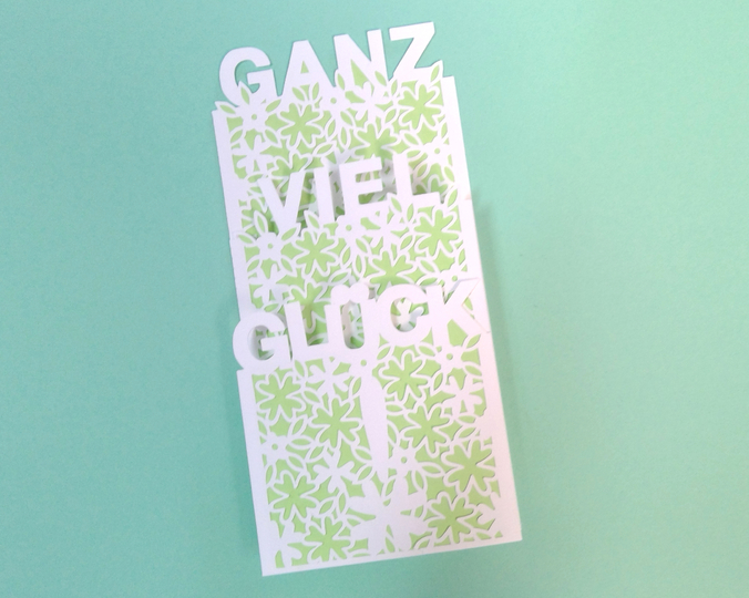 Faltkarte Ganz viel Glück Plotterdatei SVG DXF FCM