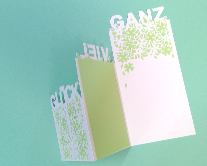 Faltkarte Ganz viel Glück Plotterdatei SVG DXF FCM