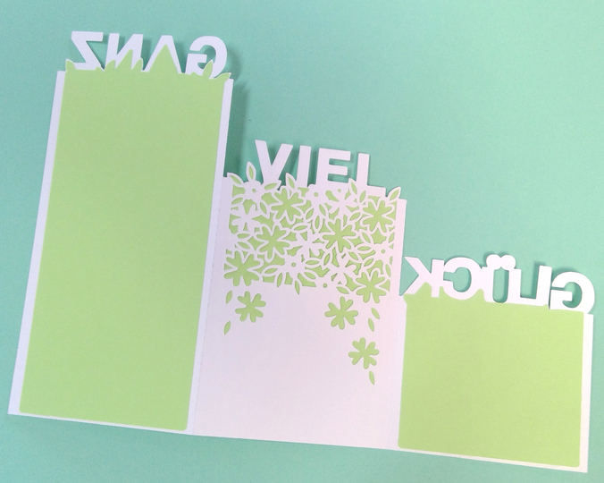 Faltkarte Ganz viel Glück Plotterdatei SVG DXF FCM