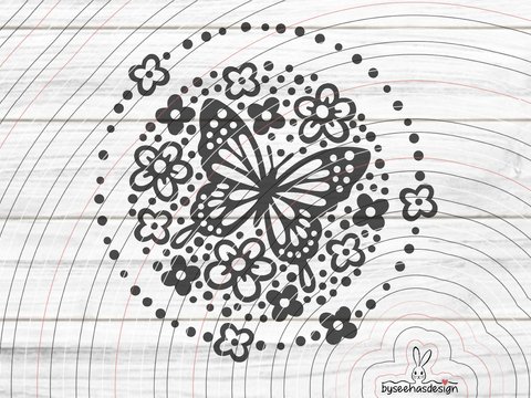 Kreis Schmetterling Plotterdatei SVG DXF