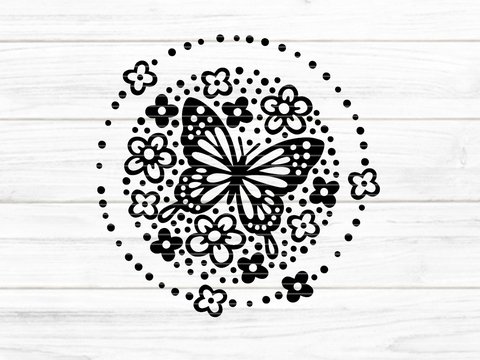 Kreis Schmetterling Plotterdatei SVG DXF FCM