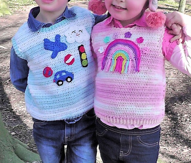 Pullunder Junis Häkelanleitung Mädchen und Jungen Variante in 2 Größen 3-4Jahre /5-6Jahre