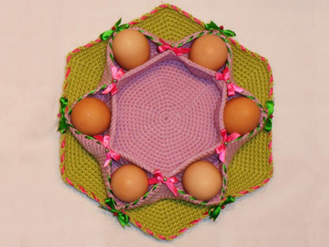 004DE Häkelanleitung Hausdeko Großes Ostereierkörbchen - PDF Sharapova CP