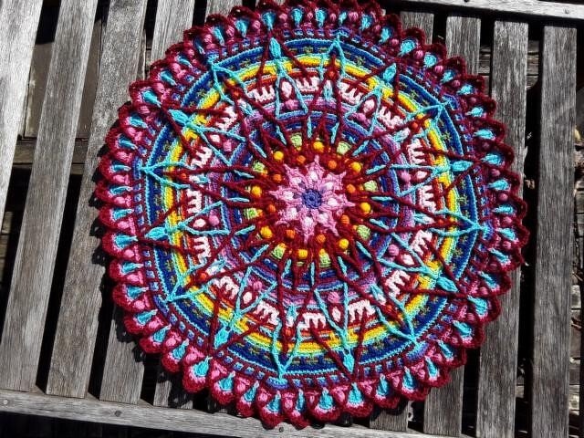 Crochet Pattern * Mandala - RainBoW StaR* rug - Image 6