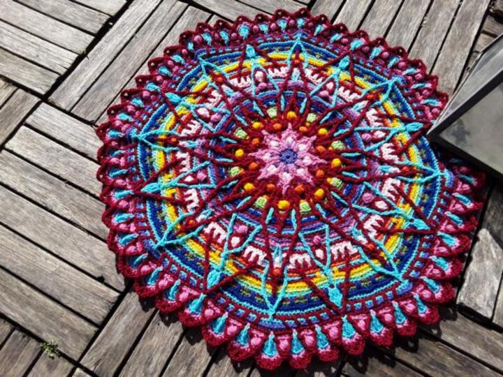 Crochet Pattern * Mandala - RainBoW StaR* rug
