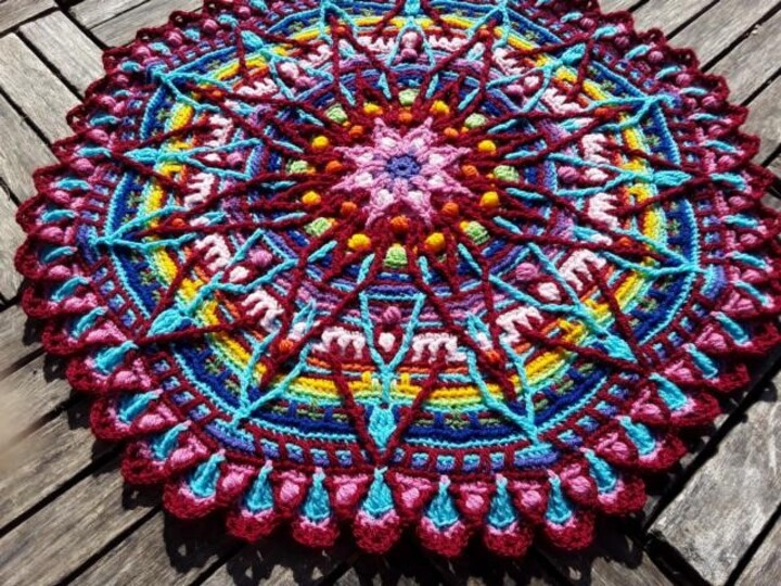 Crochet Pattern * Mandala - RainBoW StaR* rug