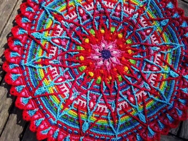 Crochet Pattern * Mandala - RainBoW StaR* rug