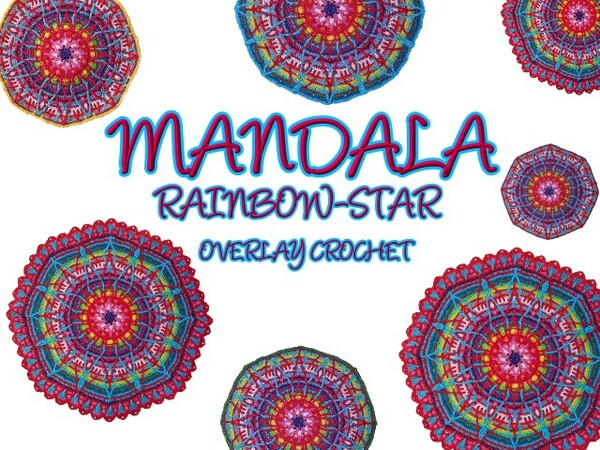 Mandala * Rainbow Star * overlay crochet - Mehrlagen Technik