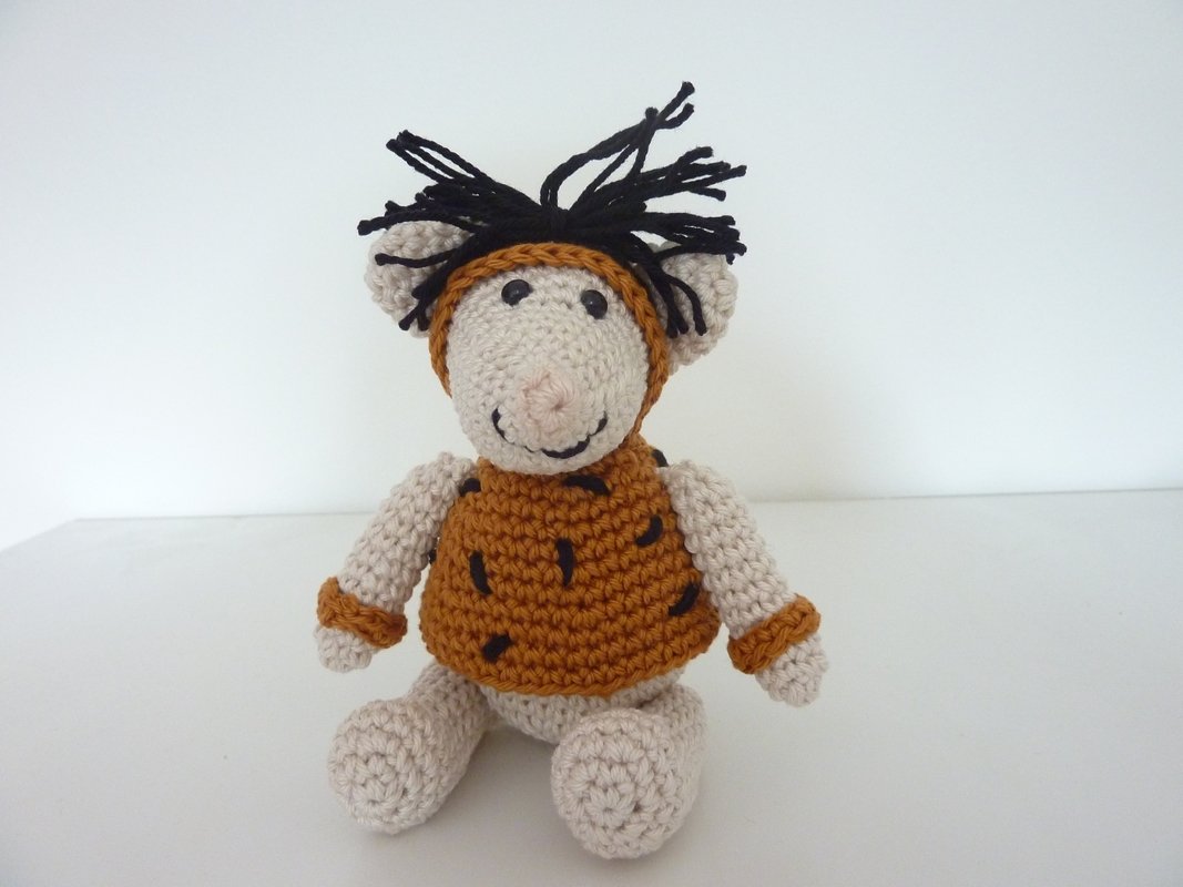 Häkelanleitung - Steinzeit-Maus Mini