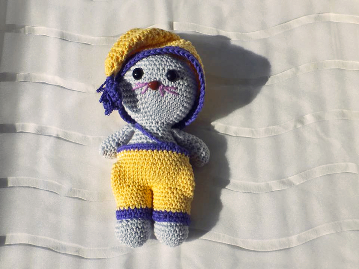 Schmusekatze mit Kleidung