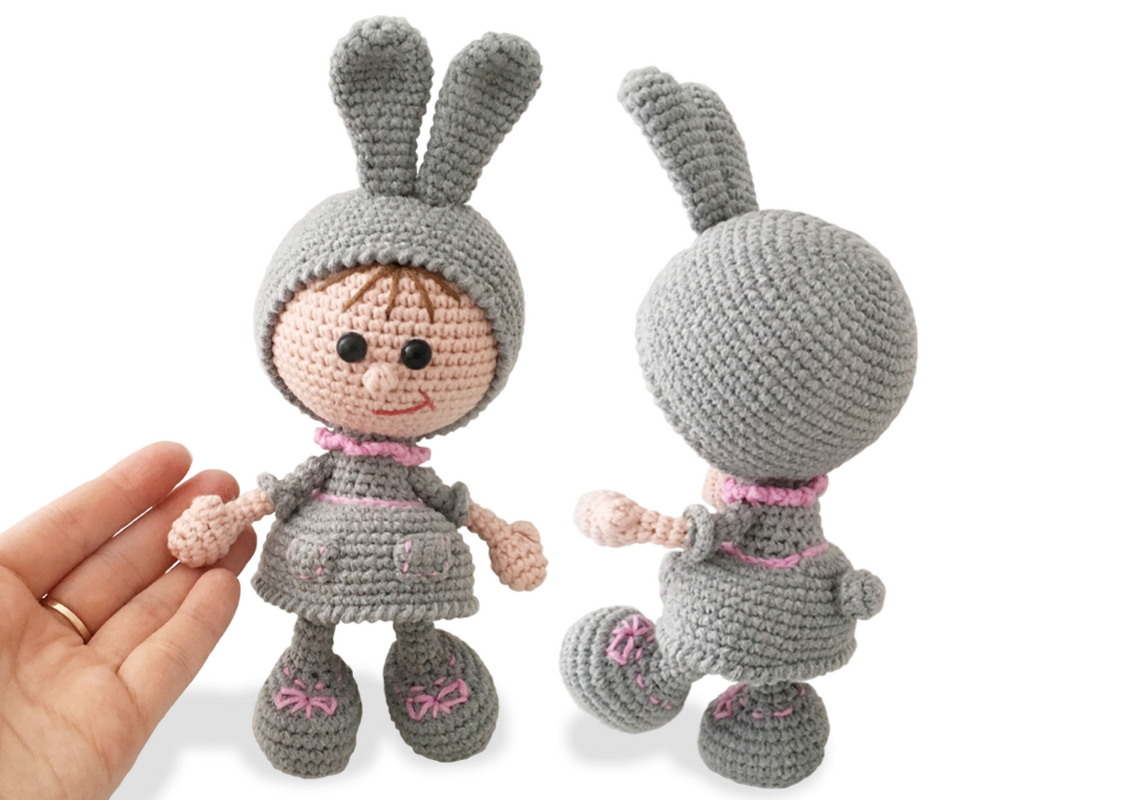 190DE Häkelanleitung Amigurumi Puppe im Hasen Kleid - PDF Stelmakhova CP