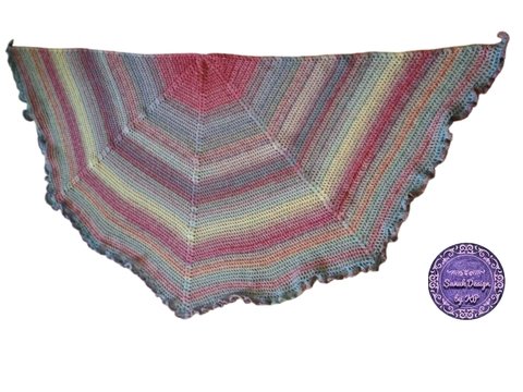 kostenlose Häkelanleitung einfaches und schnelles Mehrecktuch Bara