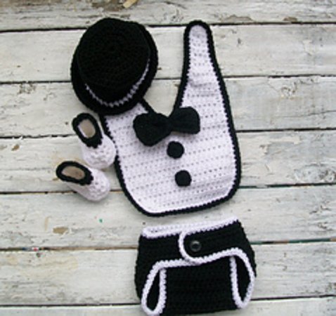 Crochet pattern baby boy Tuxedo