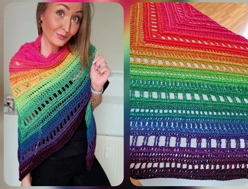 Tuch Fiona häkeln Dreieckstuch Schultertuch Häkeltuch