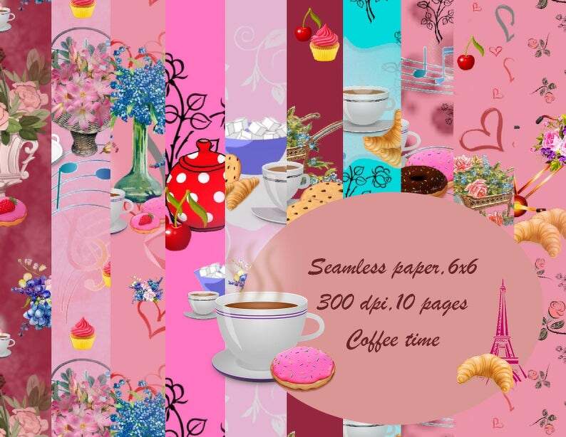 Seamless paper Coffee time