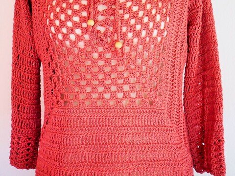 Häkelanleitung Bluse „Lona“ – luftige Oversize Sommerbluse aus Baumwolle