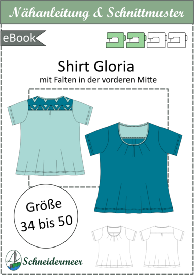 Gloria Women’s Jersey Shirt with Folds and 4 Sleeve Lengths EU34–50 US4-20