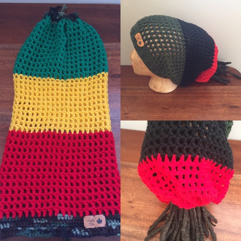Crochet Dreadlocks Rasta Tam Hat, 2 sizes, long and short versions - Image 3