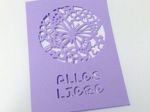 Karte Schmetterling Plotterdatei SVG DXF