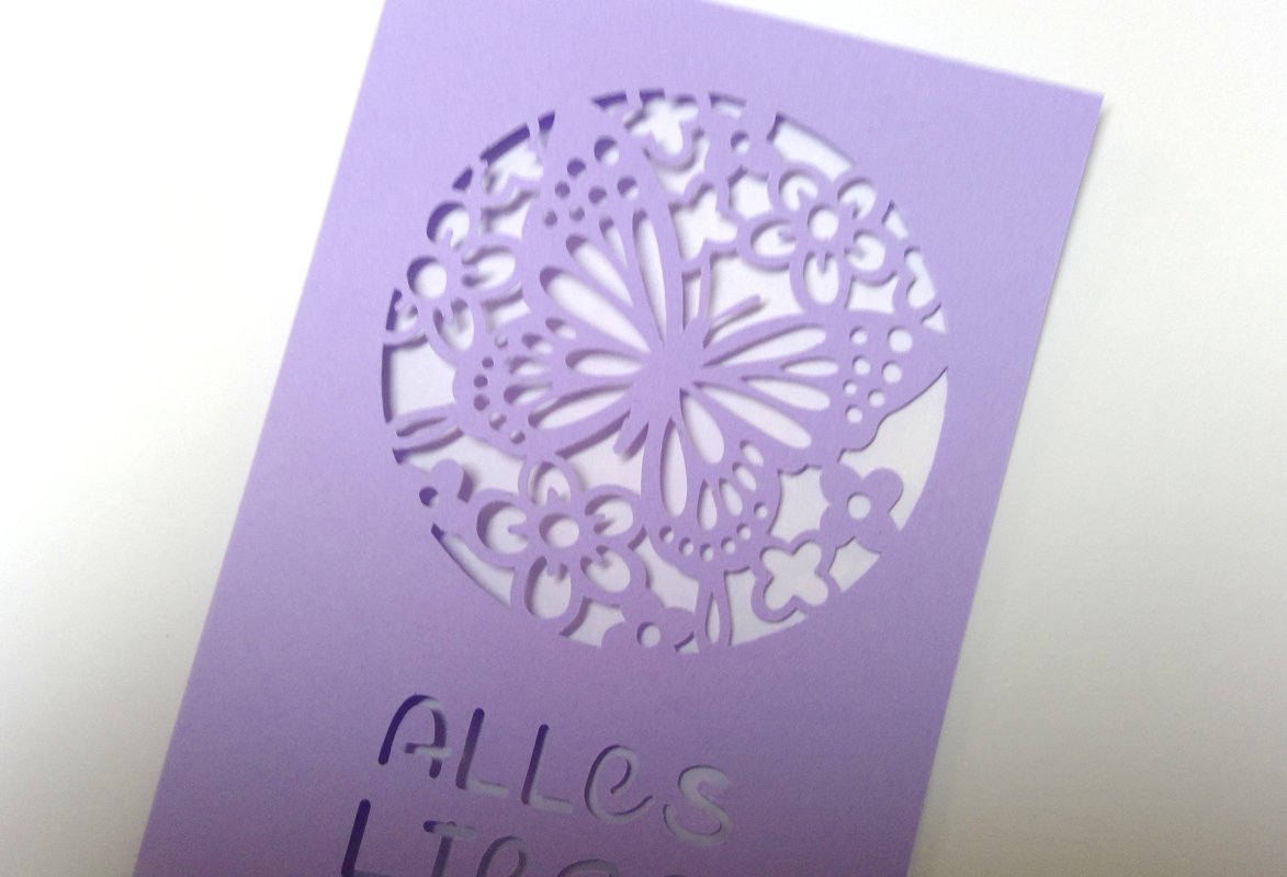 Karte Schmetterling Plotterdatei SVG DXF FCM - Bild 3