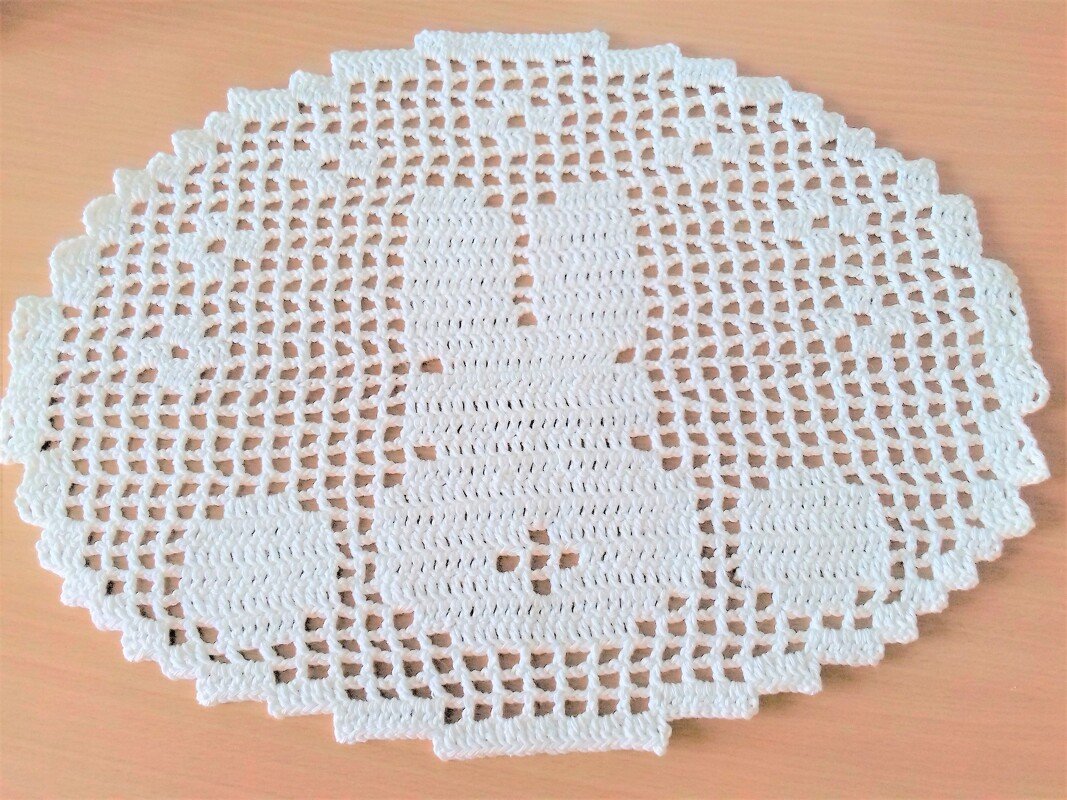 Häkelanleitung Deckchen / Platzdeckchen OSTERN / HASE - Bild 2