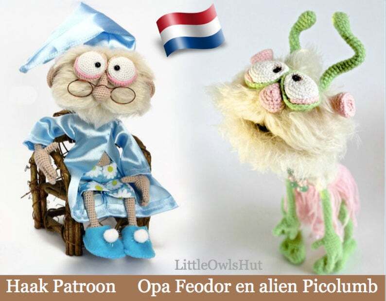 058NLY Opa Feodor en alien Picolumb - Amigurumi Haak Patroon - PDF by Astashova CP