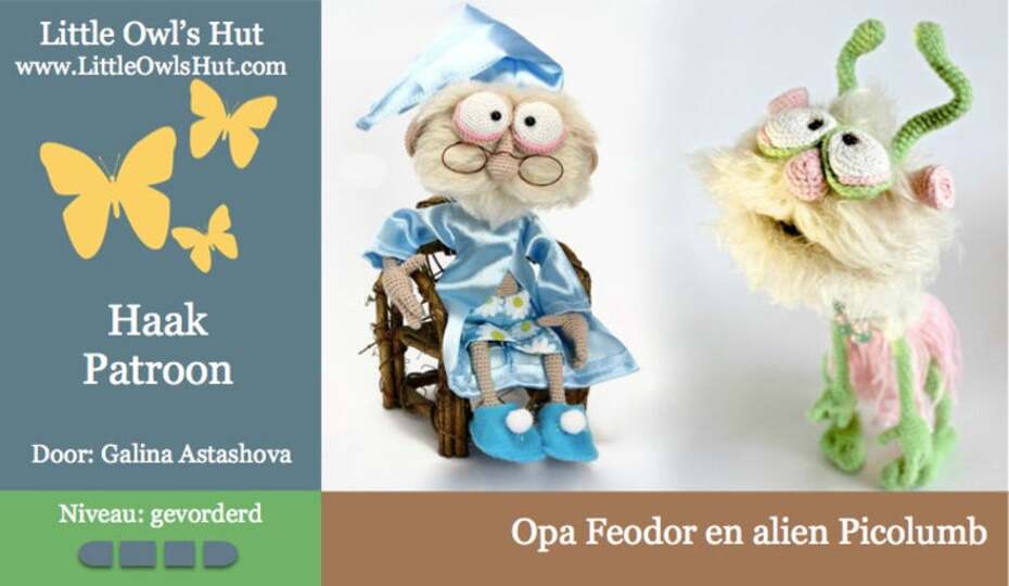 058NLY Opa Feodor en alien Picolumb - Amigurumi Haak Patroon - PDF by Astashova CP