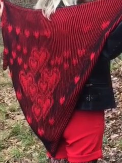 Schattenstricken  Tuch „Schatten - Liebe“  mit passendem Stirnband