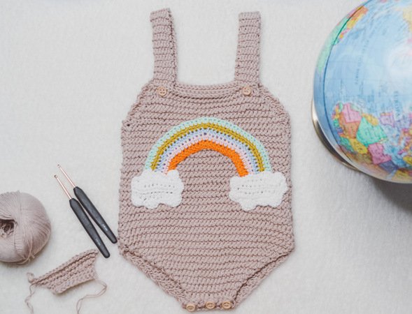 Baby Jumpsuit COLORS OF HOPE Crochet Video Tutorial and PDF