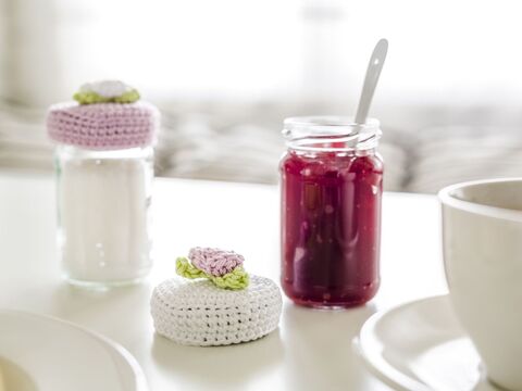 Häkelanleitung Gläserdeckelbezug