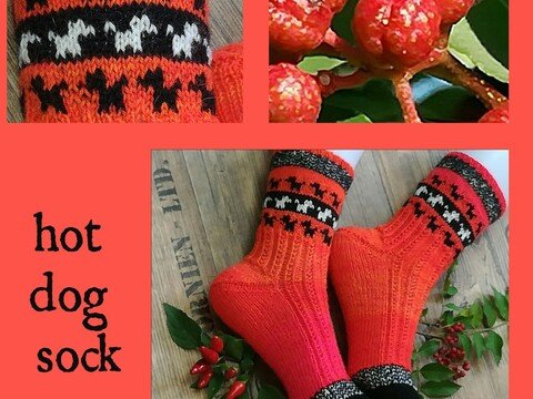 Sockenanleitung Sockenmuster * Hot dog sock* Modell Sockenstrickkalender