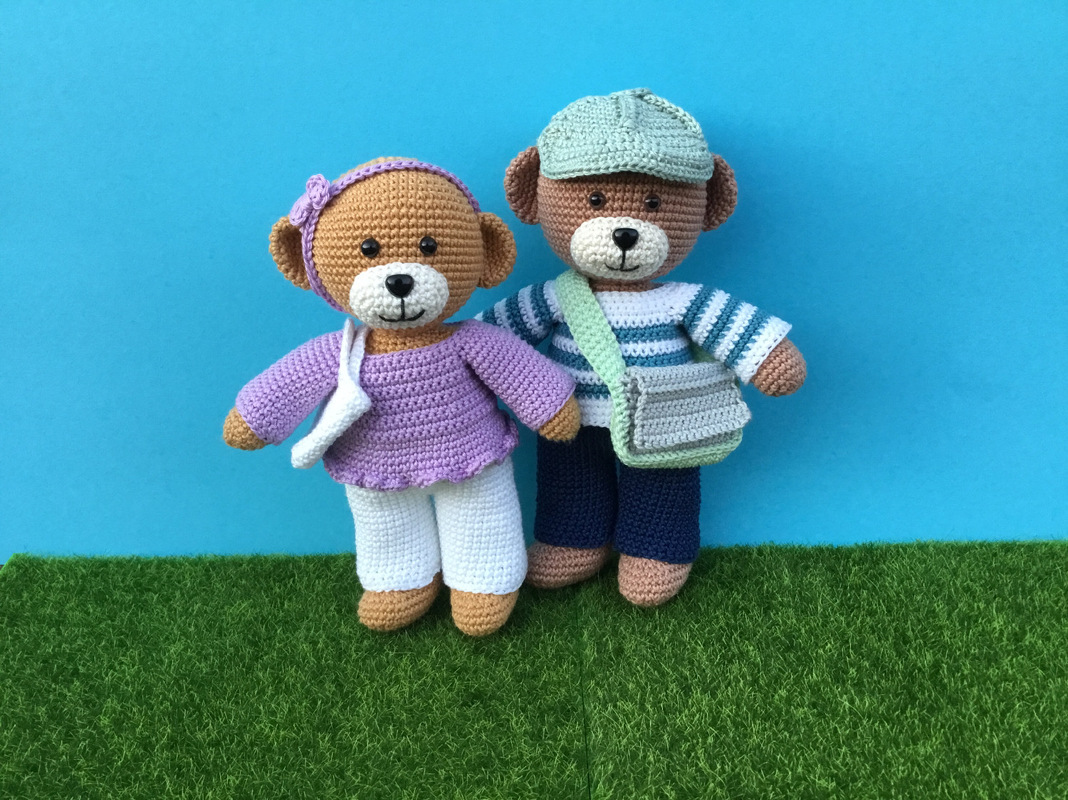 Häkelanleitung Frühlingsbären Theo und Thea