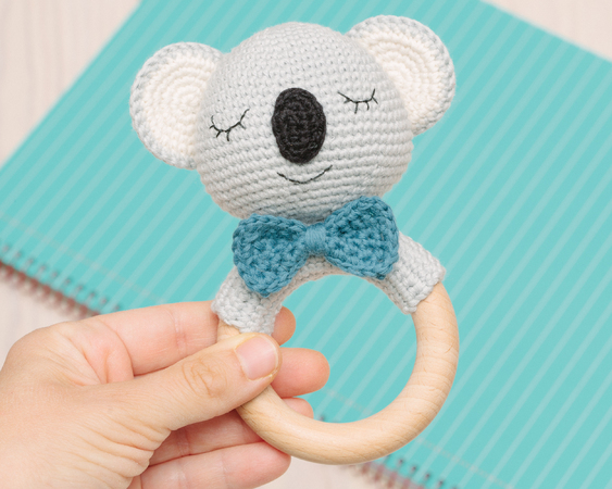 Crochet koala baby rattle