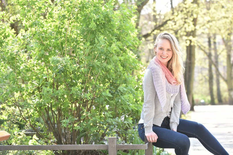 Strickanleitung - das einfachste Halbmondtuch