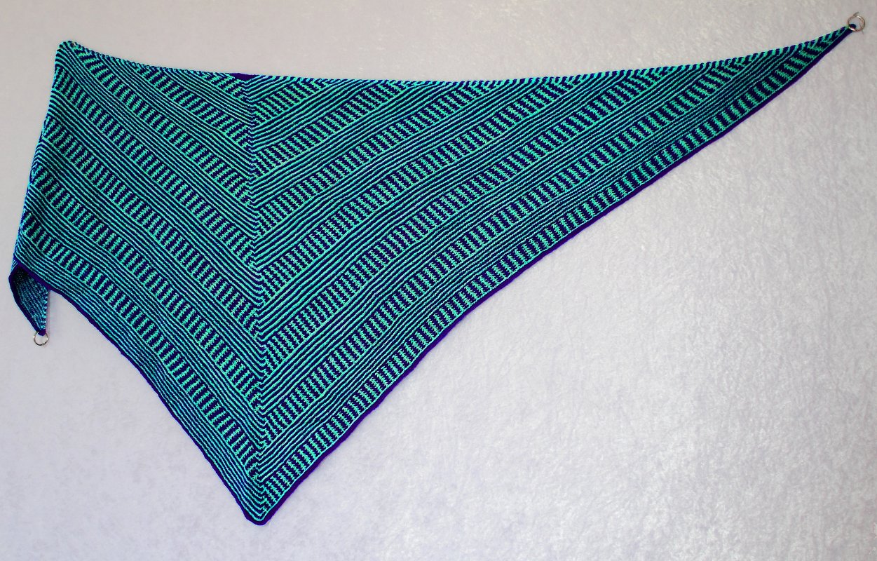 Strickanleitung Tuch, Halstuch, Dreieckstuch mit Hebemaschen Walk the Line - Bild 2