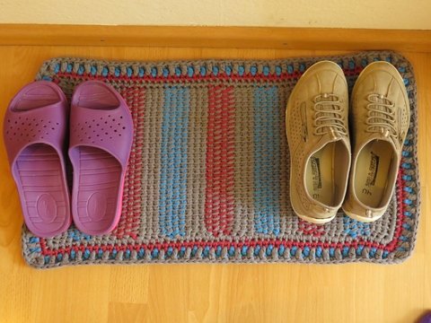 Schuh Teppich aus Textilgarn
