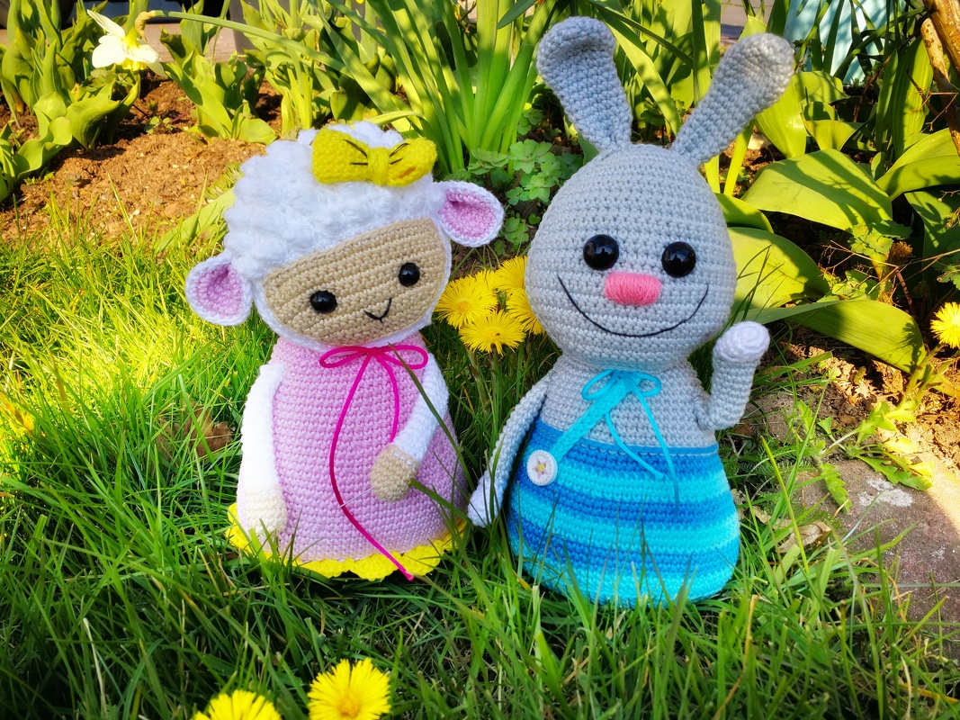 Geschenksäckchen zu Ostern "Schäfchen und Häschen" häkeln - Bild 15