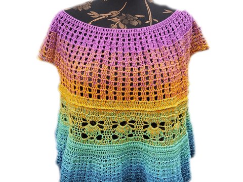 Kleines Sonnenkrönchen Shirt/Tunika/Kleid  Rundpasse in allen Größen häkeln