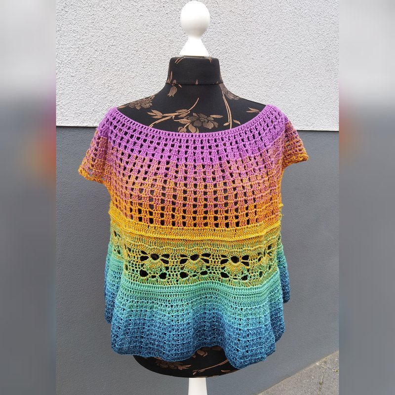 Kleines Sonnenkrönchen Shirt/Tunika/Kleid  Rundpasse in allen Größen häkeln - Bild 2