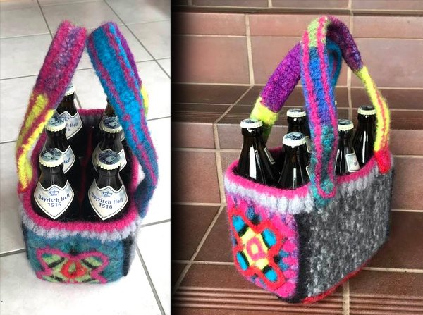 SIXPÄCKTasche aus FILZ / Flaschentasche...Vatertag!