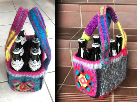 SIXPÄCKTasche aus FILZ / Flaschentasche...Vatertag!