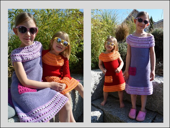 Häkelanleitung Set "Lucy" - Kleid in A-Linie mit Bolero-Jäckchen (Gr. 104/110, 116/122 bzw. anpassbar)