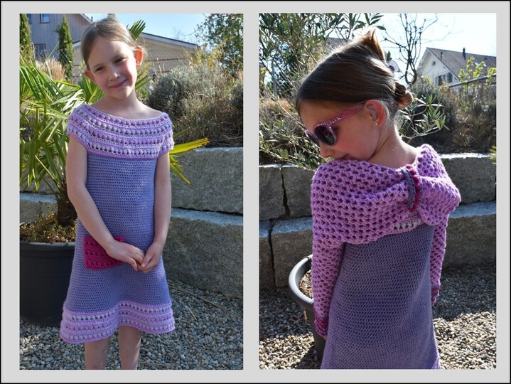 Häkelanleitung Set "Lucy" - Kleid in A-Linie mit Bolero-Jäckchen (Gr. 104/110, 116/122 bzw. anpassbar)