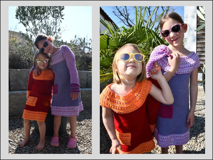 Häkelanleitung Set "Lucy" - Kleid in A-Linie mit Bolero-Jäckchen (Gr. 104/110, 116/122 bzw. anpassbar)