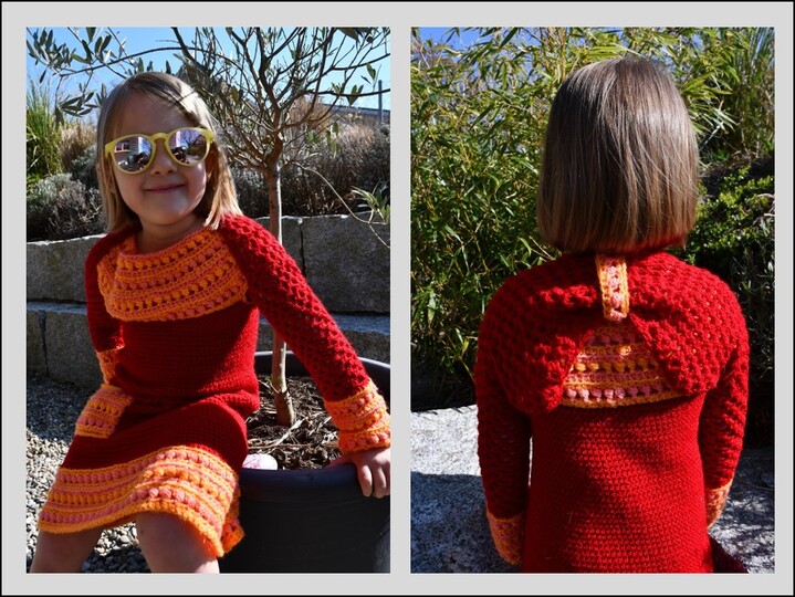 Häkelanleitung Set "Lucy" - Kleid in A-Linie mit Bolero-Jäckchen (Gr. 104/110, 116/122 bzw. anpassbar)