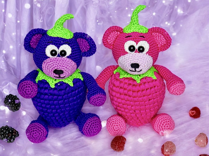 sugar sweet Raspbear / Blackbear - crochet patterns