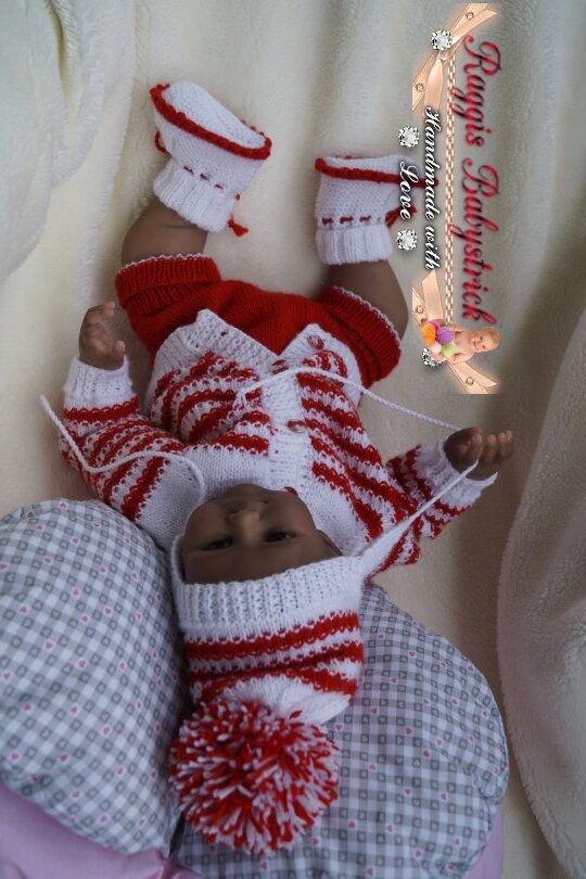 Strickanleitung für Baby's u. Reborns 4-teilig Modell Lynn Gr. 50 - Bild 10