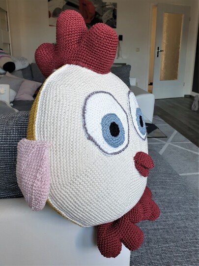 165 Häkelanleitung Kissen Wendekissen Huhn Küken