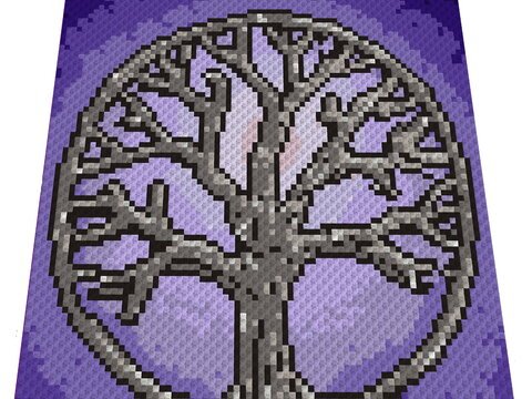 Häkelmuster * Yggdrasilin THE MOON * Grafik für C2C Decke