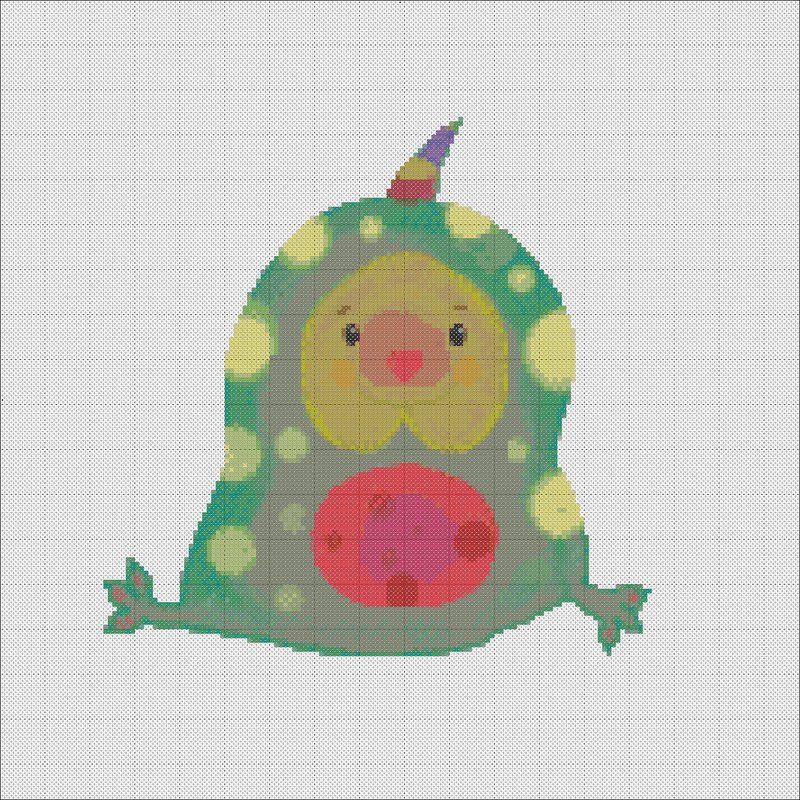 Monster cross stitch pattern